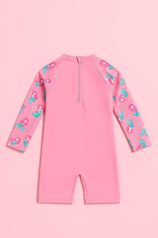 My Kids Wear Kız Cocuk Uzun Kollu Ve Fermuarlı Mayo Takımı 3 -10 Yas 11906 Açık Pembe