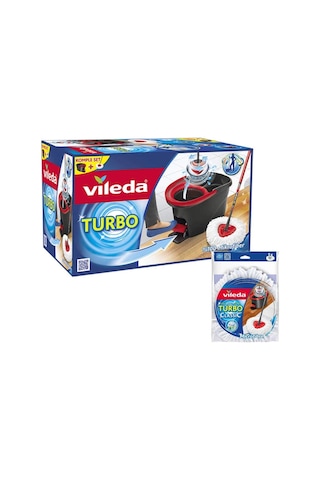 Vileda Turbo Pedallı Temizlik Seti + Yedek Mop Vileda Turbo Pedallı Temizlik Seti + Yedek Mop