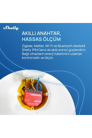 Shelly 1pm Gen4 Enerji Ölçümlü 16a Akıllı Röle