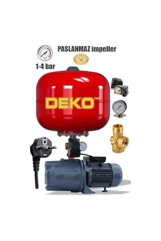 Deko Jetv100t Otomatik Sistem İtalyan Tank Paket Hidrofor 4 Kat
