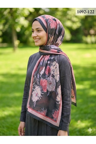 Velscarfs Soft Pamuk Şal Siyah 1092-122 Çok Renkli