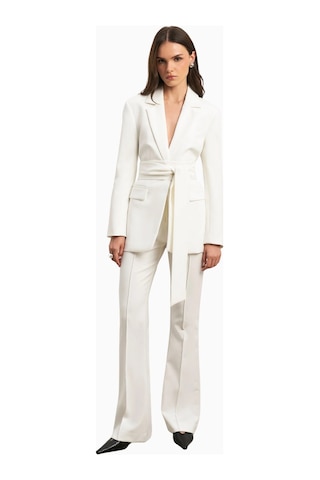 Because Of Alice Classic Blazer With Belt Klasik Blazer Kadın Ceket Beyaz
