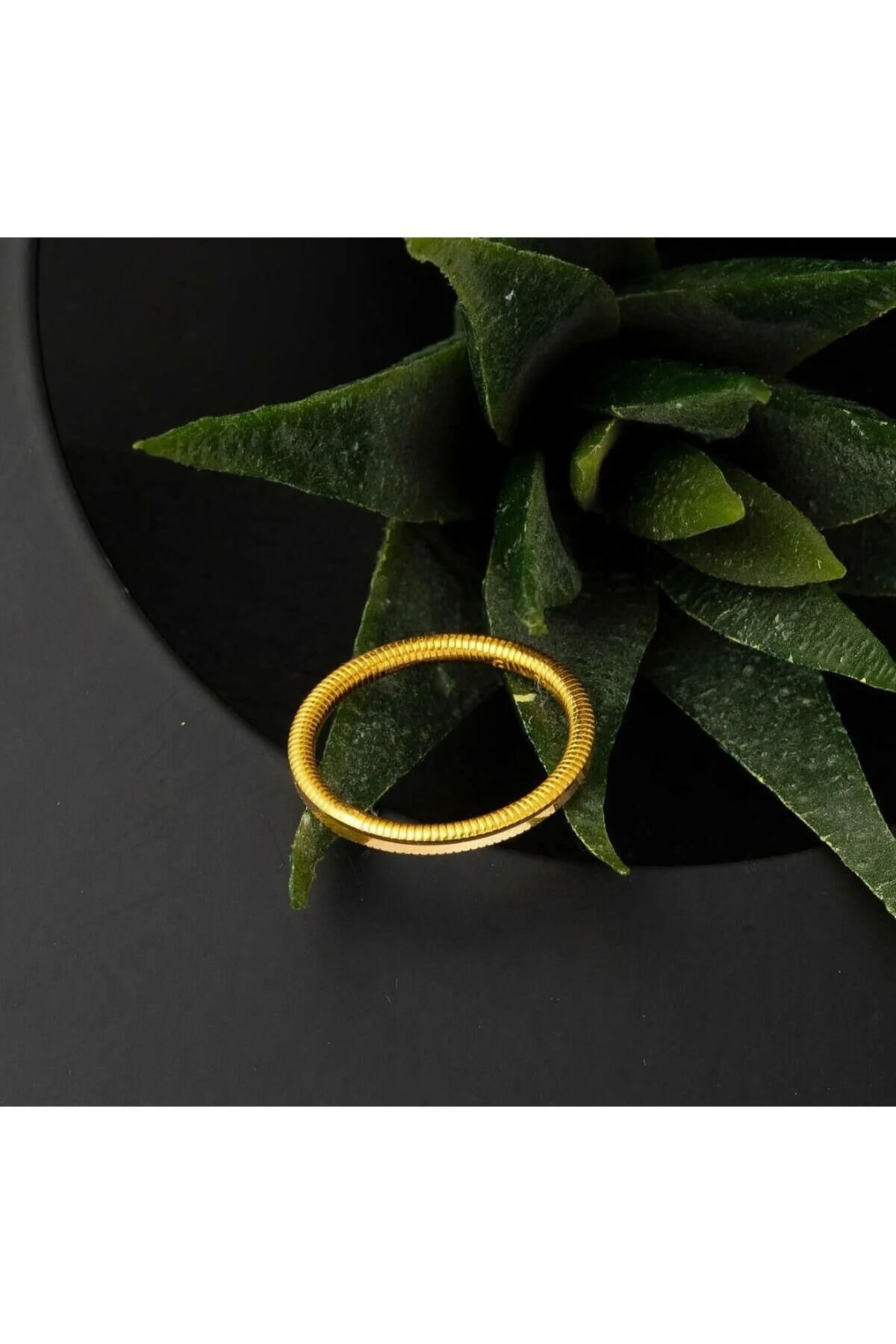 22 Ayar Altın Kaplama Ajda Yüzük 0255 Altın