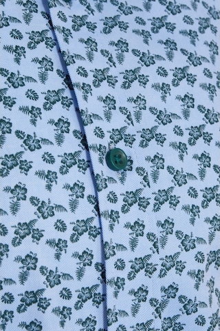 Hatemoğlu Mavi Desenli Modern Fit Pamuklu Gömlek Mavi (529974876) Mavi
