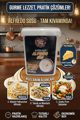 Alfredo Sos 1000 Gr Makarna Sosu Toz Parmesan Lezzeti