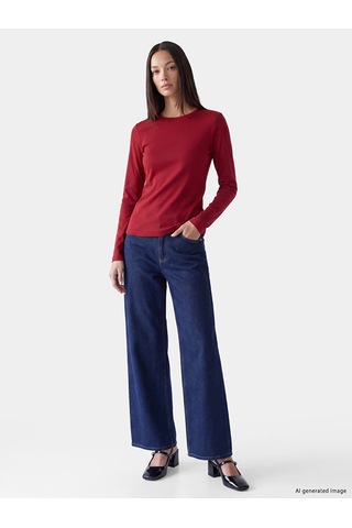 Lcw Everyday Bordo Bisiklet Yaka Kadın Body