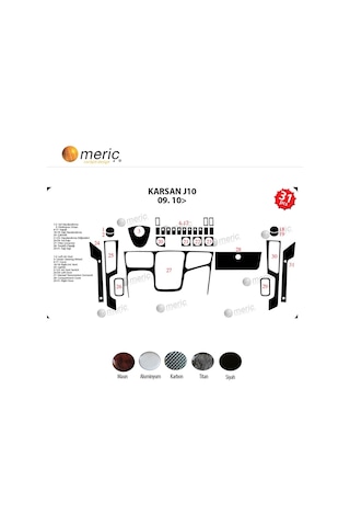 Meriç® Peugeot Karsan J10 Ön Torpido Kaplama 31 Parça 2010-› (530158337)