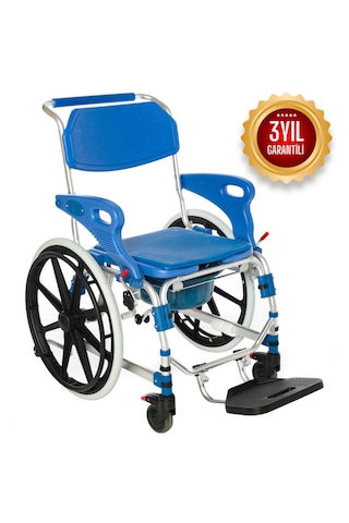 Römer R403 Mavi Büyük Tekerlekli Banyo Tuvalet Sandalyesi