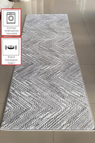 Lüle Halı Delüx Kaymaz Taban Halı Yolluk Gri Renk, Dlx7050