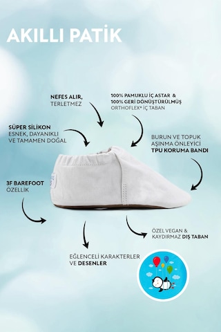 Hopfrög Kids Friendly Hyper Havalı Gri Barefoot Akıllı Patik Gri