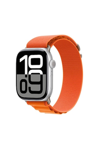 Watch 10 46mm Uyumlu Zore Krd-74 Hasır Kordon-turuncu