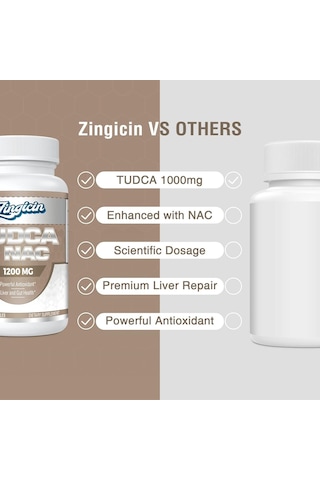 Zingicin Tudca With N.a.c N-acetyl-cysteine Antioxidant Liver Digestion 1200mg 60 Caps