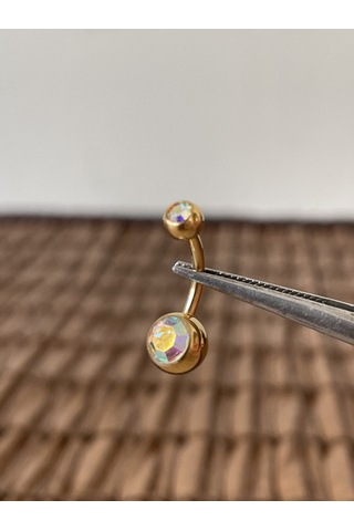 Yüksek Kalite G23 Titanium Hareli Parlak Top Taşlı Titanyum Göbek Piercingi Top 10mm DUMMY 236118745 429