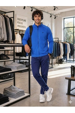 Cross Time Erkek Mavi Slim Fit Eşofman Takımı