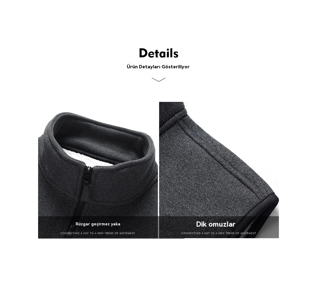 Erkekler İçin Günlük Artı Kadife Yelek Sonbahar Ve Kış Dik Yaka Yelek Ceket Sıcak Yelek Mavi