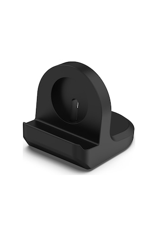 Samsung Galaxy Uyumlu Watch6 / Watch6 Classic / Watch5 / Watch5 Pro İçin Junsunmay Silikon Şarj Standı Kaymaz Taban Siyah