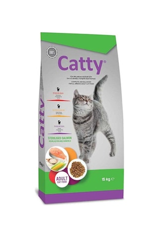 Catty Kısırlaştırılmış Somonlu Yetişkin Kedi Maması 15 KG