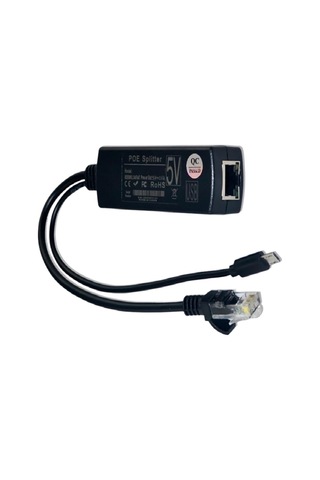 Gigabit Poe Splitter 48v-5v 12v Mikro Usb/typ-c/dc 10/100/1000mbps Ethernet Üzerinden Güç Boyut: 5.5x2.1mm 12v 2a, Renk: 1000mbps