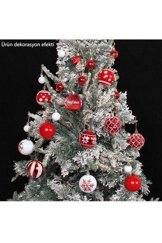 Noel Dekoratif Top Hediye Kutusu Seti R2-9 Mavi Ve Beyaz