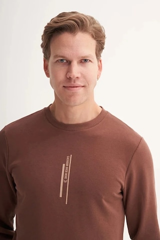 Cazador Slim Fit Mevsimlik 3 İplik Pamuk Karışımlı Sweatshirt-54185 Kahverengi