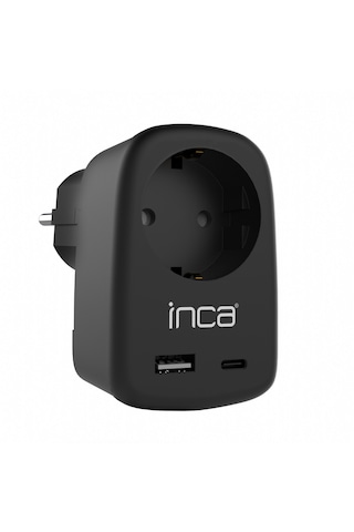 Inca Ipw-42sy 1port 12w Usb+type-c Akım Korumalı Duvar Priz Siy