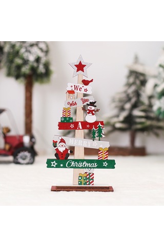Neevoyu Ahşap Noel Ağaç Dekorasyonu - Ev, Restoran, Parti İçin Dayanıklı Dıy Noel Düzeni