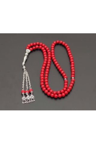 99Lu Namaz Tesbihi - Mercan Doğaltaş Tesbih - 8 MM Küre Kesim