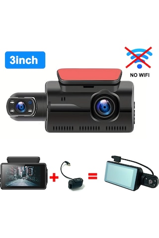 Arabalar Için 1080p Dash Cam Çift Kamera 3ınch Recorder Video Wifi Araba Dvr Döngü X17-no Wıfı-2cam None