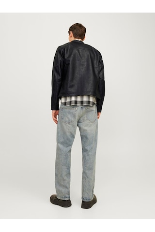 Jack Jones Erkek Siyah Renk Bıker Deri Ceket 12261195 Siyah