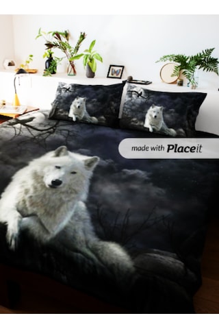 Kurt Çift Kişilik Nevresim Takımı Pamuk Saten 240 260 Cm Siyah Beyaz