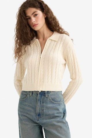 Defacto Regular Fit Polo Yaka Hırka A3331ax25wner103 Ekru