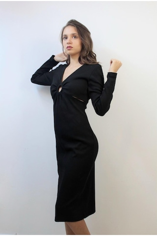Mois Atelier Triko Elbise, Tasarım, Hediye, Büyük Beden Siyah