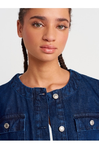 Dilvin 65365 Dört Cepli Kısa Denim Mont-lacivert Lacivert