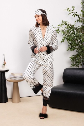 Pierre Cardin Saten Biyeli Kadın Pijama Takımı - 1300 Siyah
