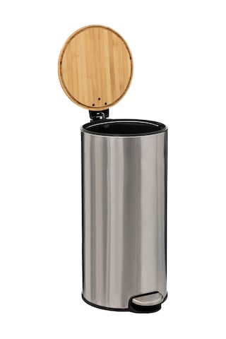5five Çöp Kovaları Simply Smart Bambou 30 Lt Metal Inox