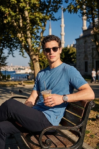 Buratti Bisiklet Yaka % 100 Pamuk Regular Fit Basic Erkek T Shirt 59020001 Mavi