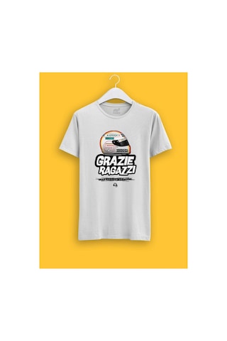 Tarzsokak Sebastian Vettel Grazie Ragazzi T-shirt Beyaz