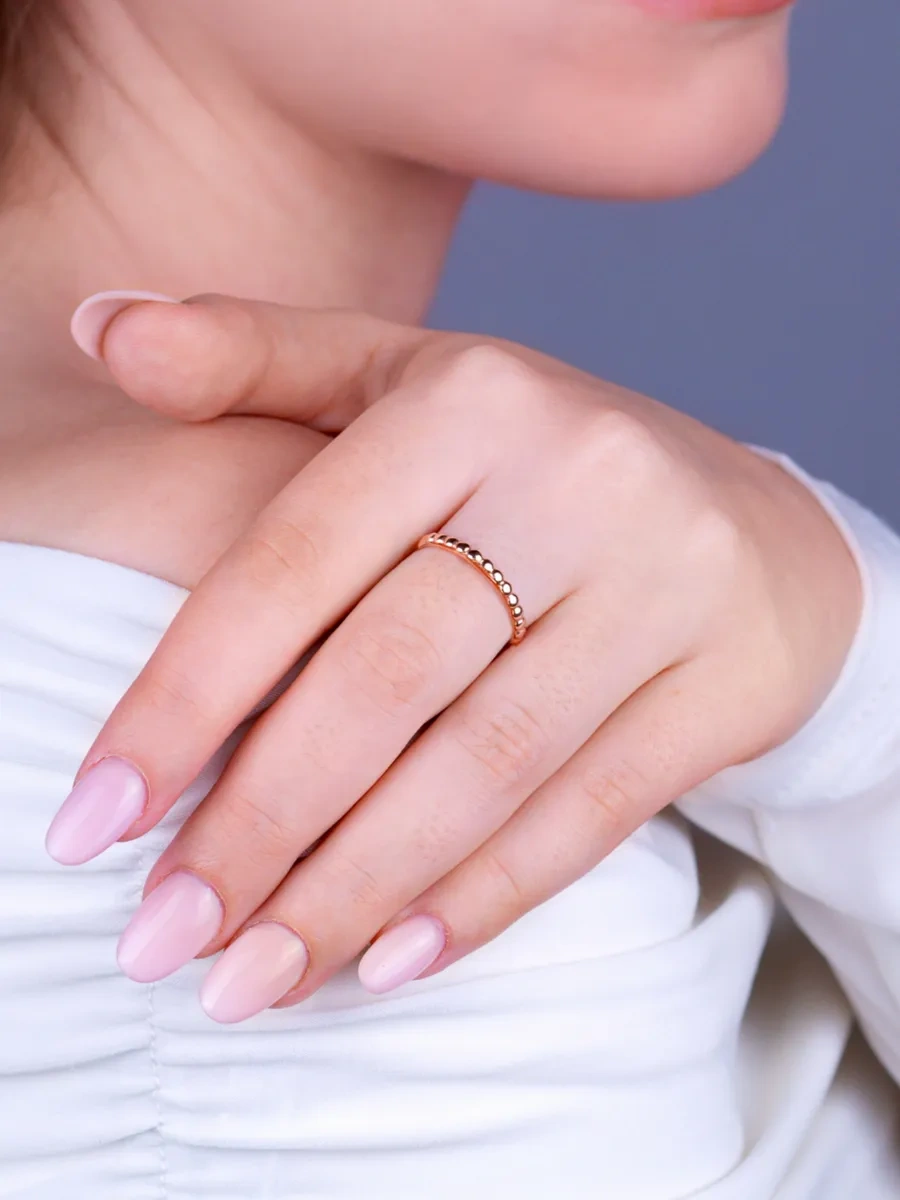 Torgovyj Dom Uvelir Holding 925 Ayar Altın Kaplama İnce Toplu Gümüş Yüzük 400343330 Altın