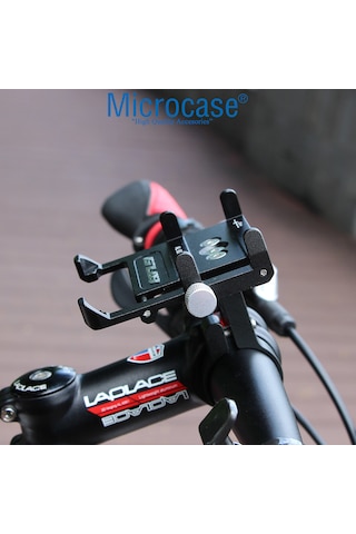 Microcase Pro 7 Alüminyum Ayarlanabilir Motosiklet Bisiklet Scooter Telefon Tutucu - Al5094 Siyah