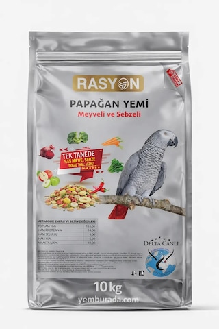 Rasyon Meyveli Ve Sebzeli Papağan Yemi 10 Kg