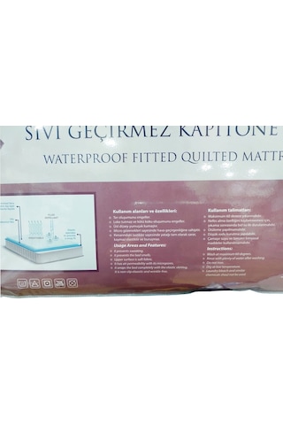 Bassalini Home Kapitoneli Fitted Sıvı Geçirmez Çift Kişilik Alez Beyaz