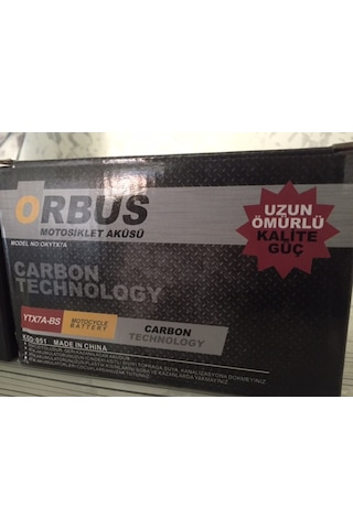 Orbus 12v 7ah Akü Ytx7a-bs Scoter Modelleri Carbon Teknolojisi