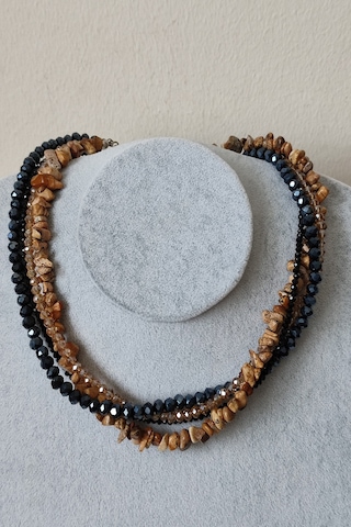 Badeaccessories Jasper Kırıktaş, Kristal Taşlı Tasarım Kolye Altın