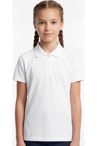 Modanino %100 Pamuk Ve Okul Tarz T-shirt Kız Çocuk 5-16 Yaş 12728at Beyaz