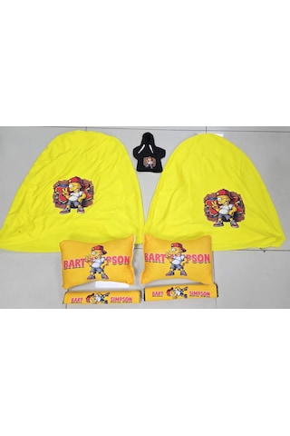 Sarı Simpson Süper Set Dörtlü Servis Kılıfı + İkili Yastık Ve Kemer Kılıfı +vites Poları 64132430