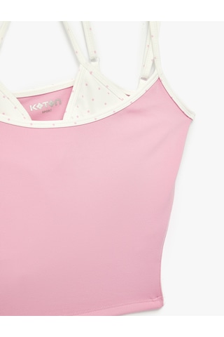 Koton Slim Fit İnce Askılı Crop Atlet Pembe 6sak30208nk Gül