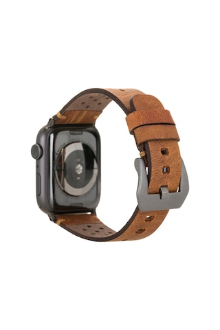 Bouletta Vigo Sport Toka Apple Uyumlu Watch Deri Kordon 42-44-45 MM Taba