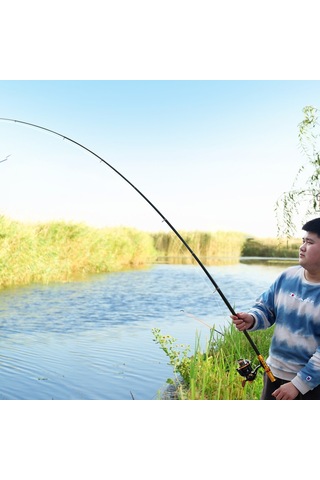Yuntech01 2.1 Metre Minik Altın Kısa Kollu Olta Kamışı - Metal Ve Karbon Malzeme, Taşıma Çantası Dahil