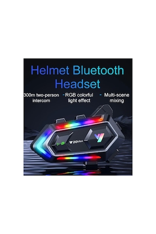 Ayrex Y20 Max Motosiklet Bluetooth 5.3 Kask Intercom 2 Kişi 300 Metre Eşleşme Özellikli
