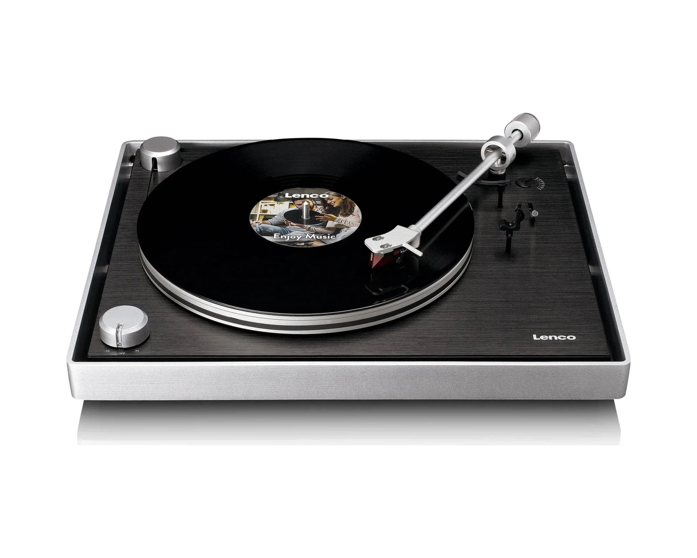 Lenco L-455bk Siyah Dahili Hoparlörlü Aliminyum Pikap-2m İğneli-l-455bk